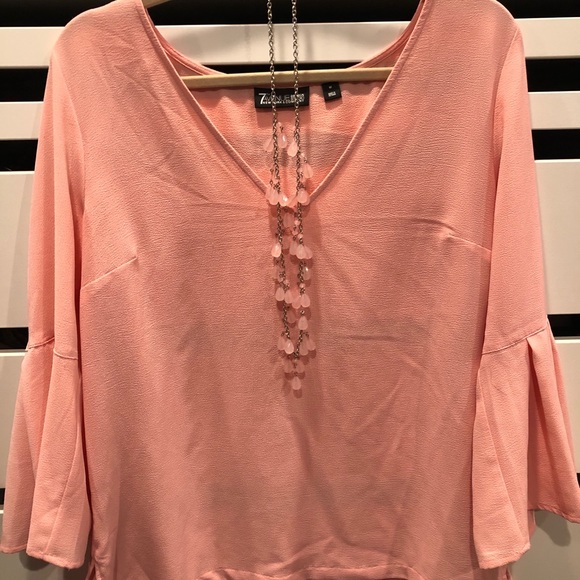 Pink flutter sleeve blouse - Picture 1 of 4